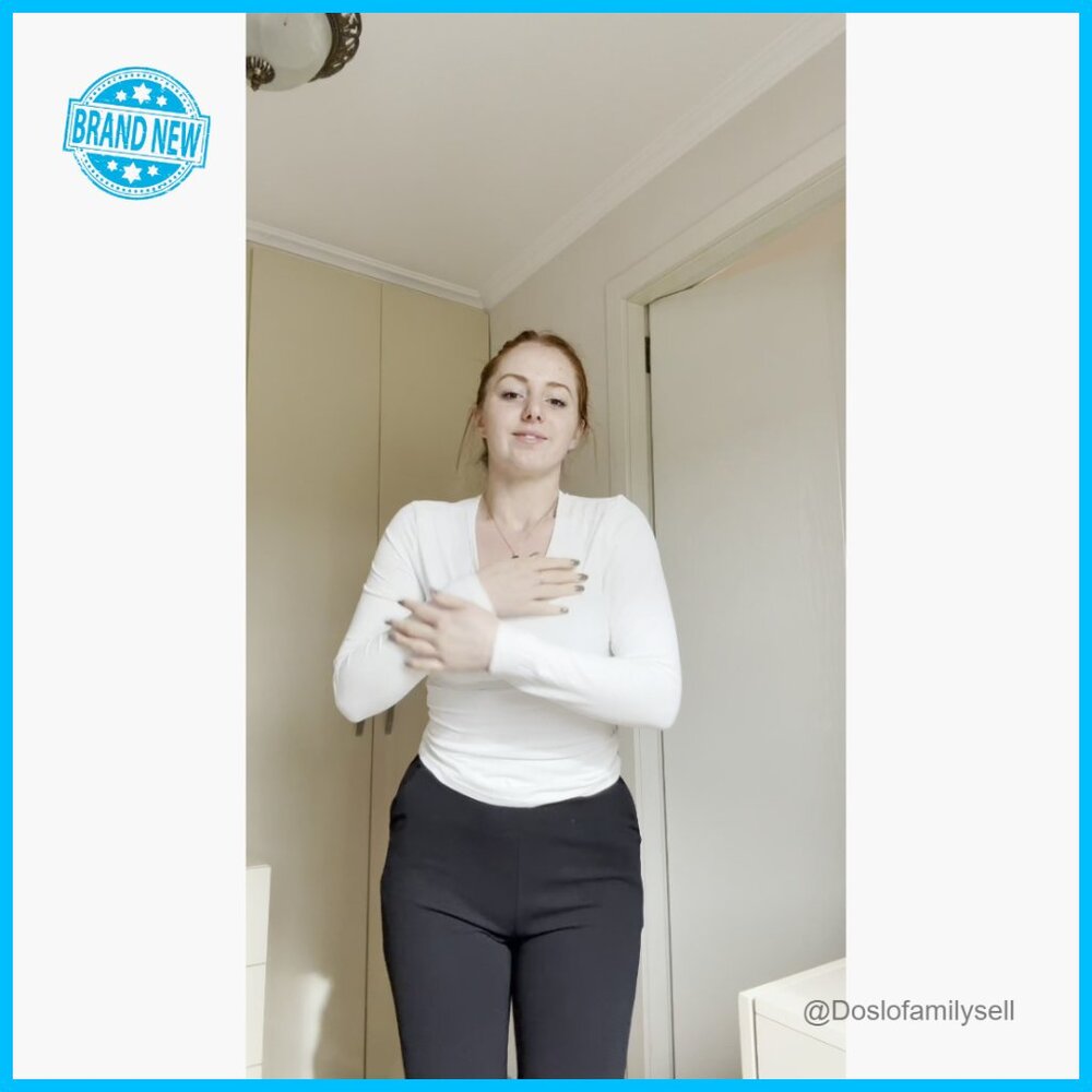 Long Sleeve V-Neck Slim Fitted Basic Tee Y2K Fash… - image 7